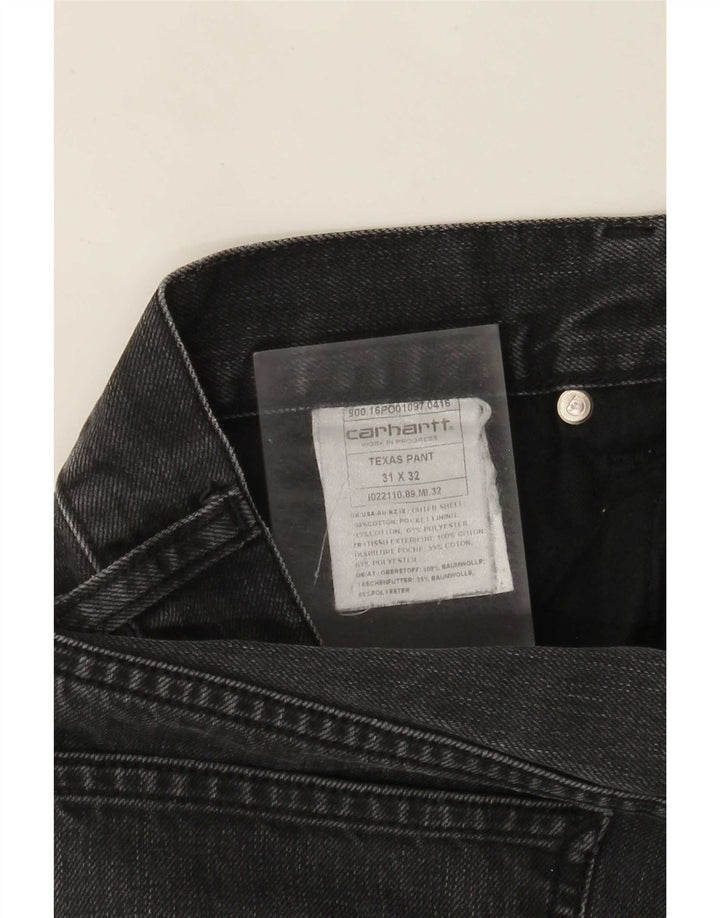 Męskie proste dżinsy Carhartt W31 L28 Szara bawełna