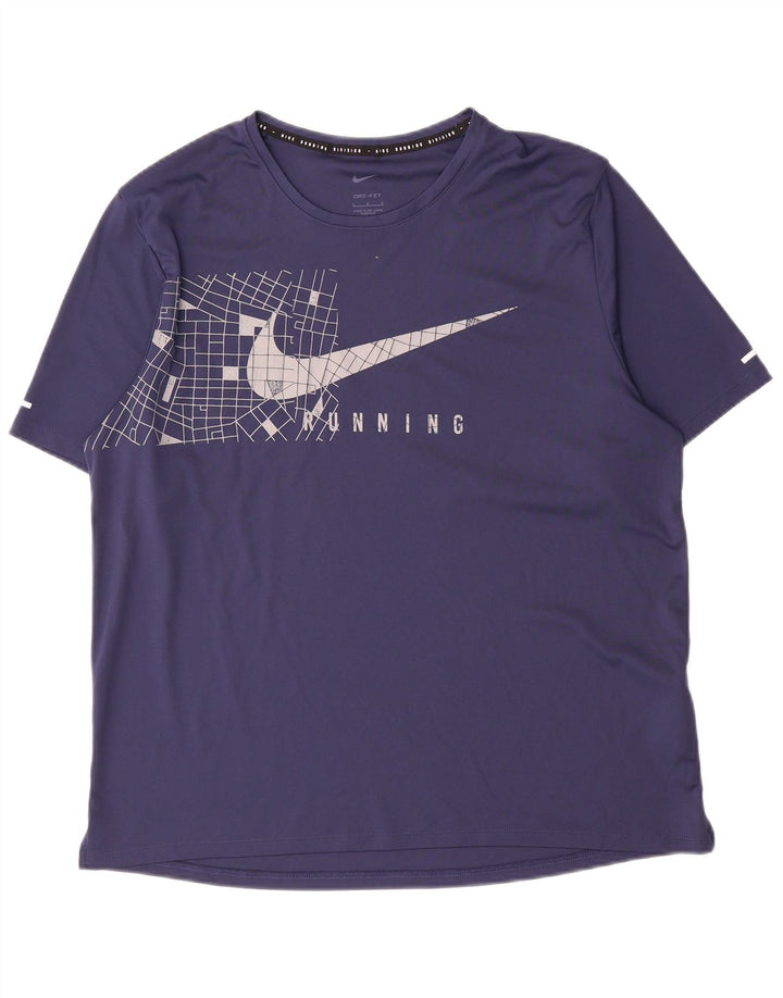 Męski T-shirt z grafiką Nike, duży, granatowy, poliester