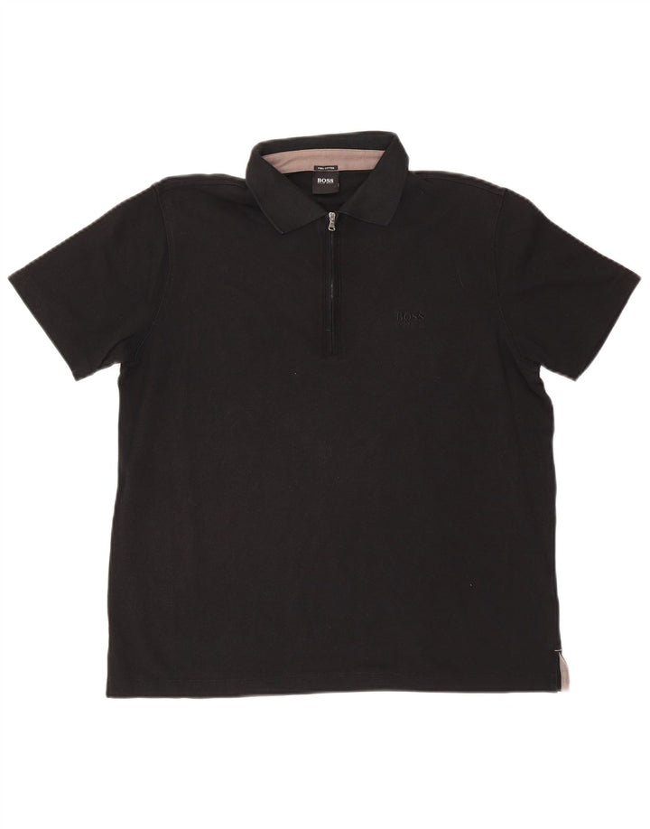 Męska koszulka polo Hugo Boss, średnia czarna
