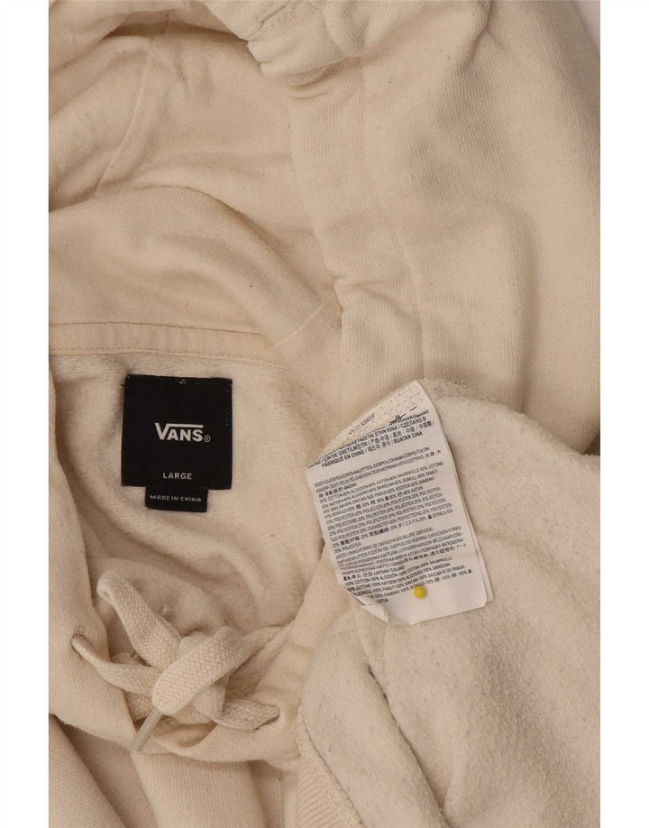 Męski sweter z kapturem Vans z grafiką, duży, złamanej bieli, bawełniany