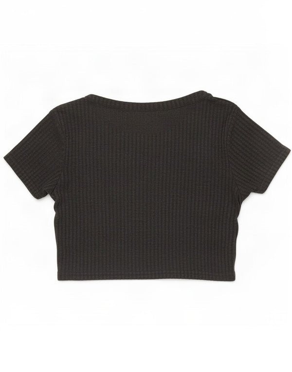 Topshop damski krótki t-shirt Top UK 6 XS, szary poliester