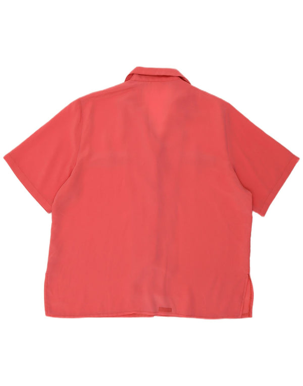 Bluzka damska z krótkim rękawem w stylu vintage, UK 16, duża, różowa