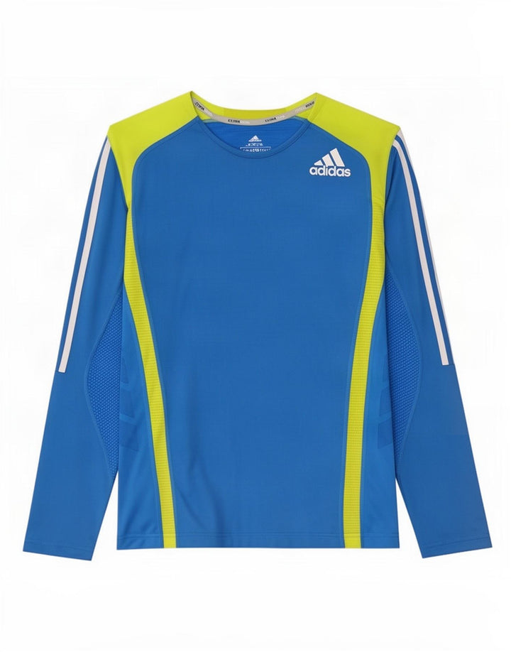 Adidas Męskie Climacool Regular Fit Top z długim rękawem, duży niebieski blok kolorów