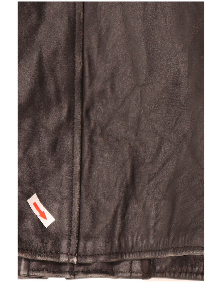Vintage męska skórzana kurtka UK 44 2XL czarna skóra