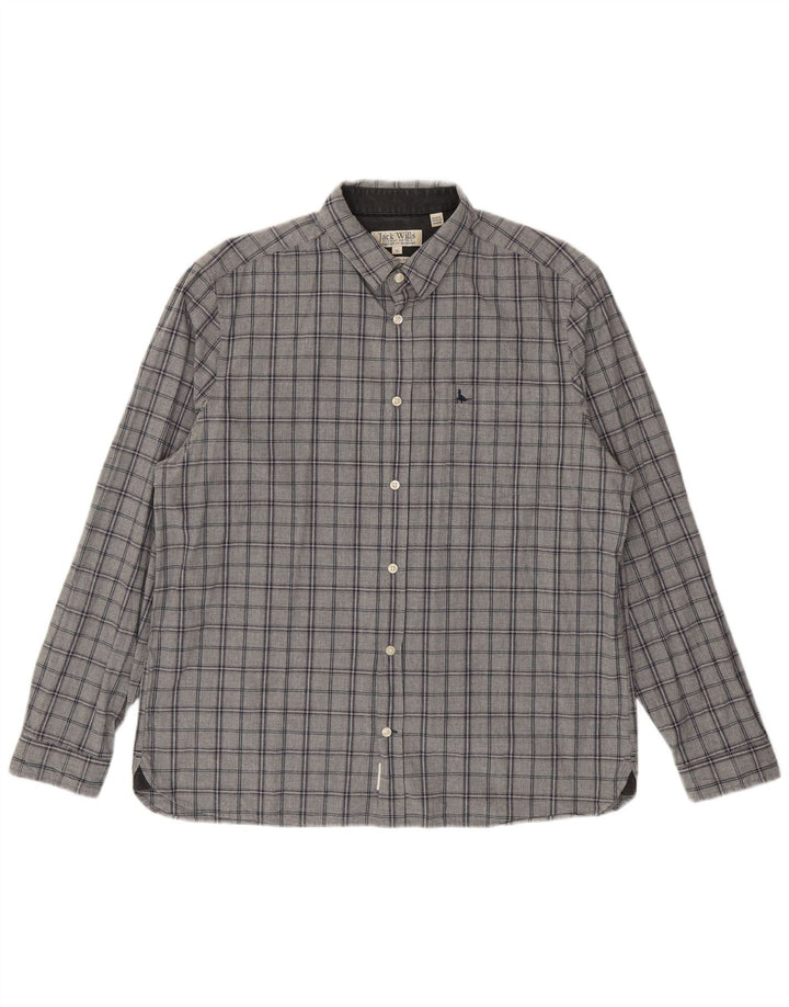 Koszula męska Jack Wills o klasycznym kroju XL, szara, bawełniana w kratkę