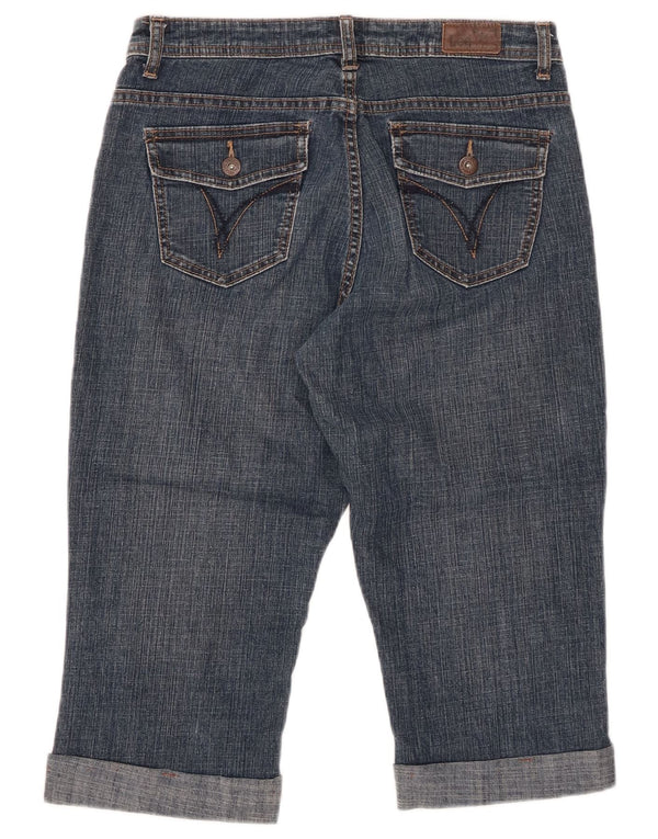 Damskie jeansy capri ze średnim stanem LEE US 8 Medium W29, niebieska bawełna