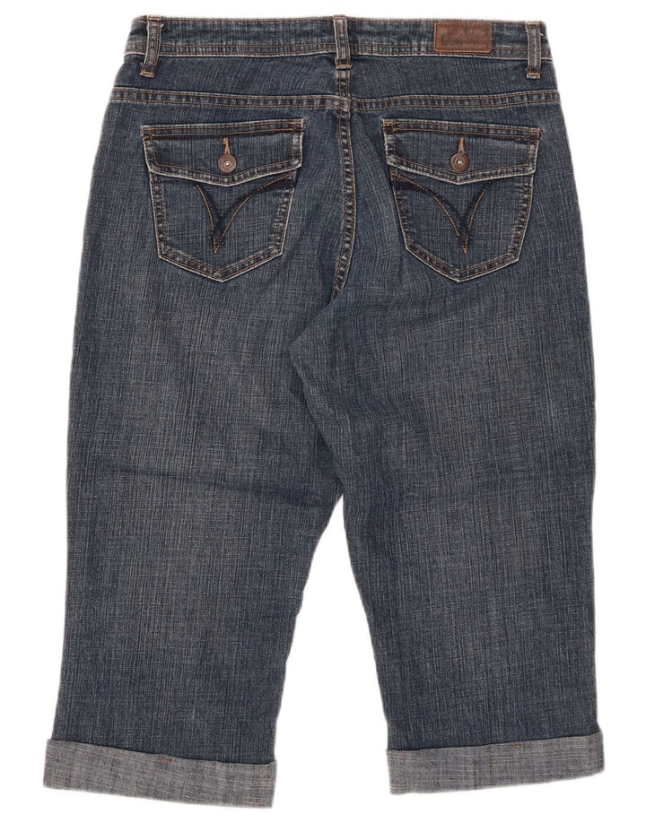 Damskie jeansy capri ze średnim stanem LEE US 8 Medium W29, niebieska bawełna