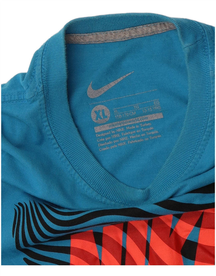 Chłopięcy T-shirt z grafiką Nike 13-14 lat XL, niebieski