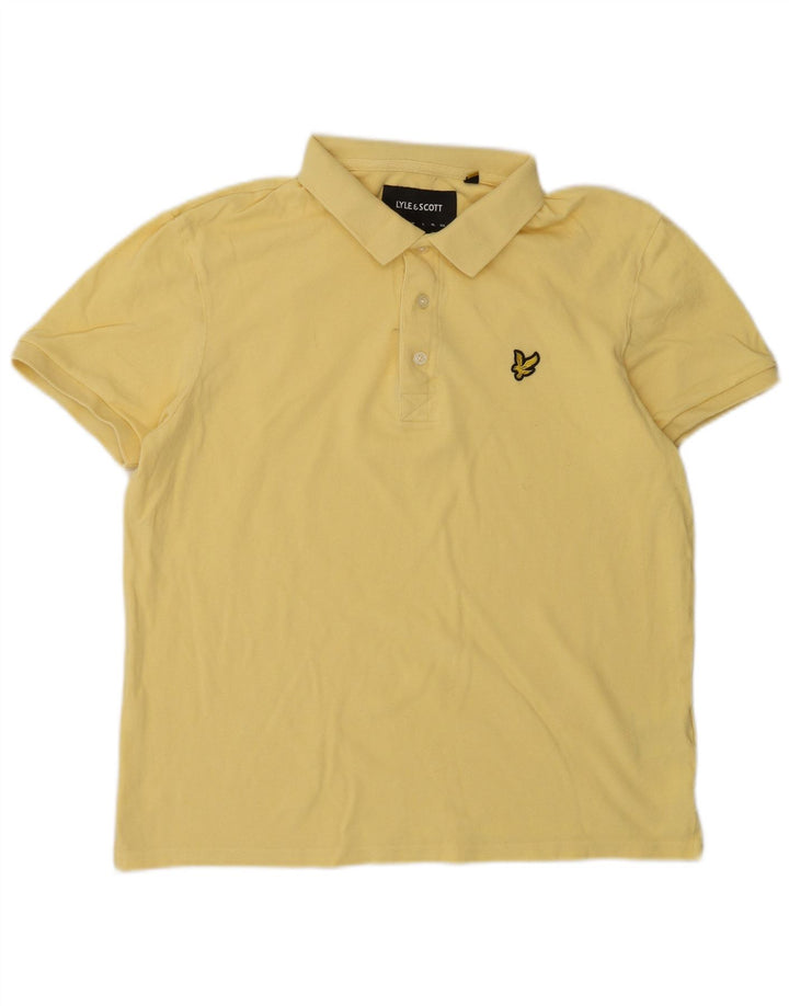 Męska koszulka polo Lyle & Scott, średnia żółta bawełna