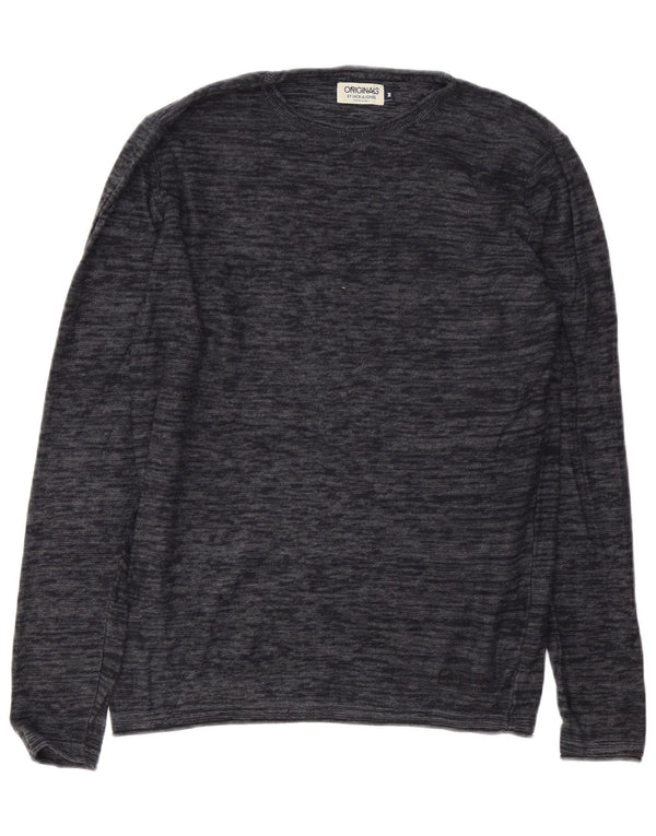 Męski sweter Jack & Jones o regularnym kroju z dekoltem w łódkę, średnioszary, nakrapiany
