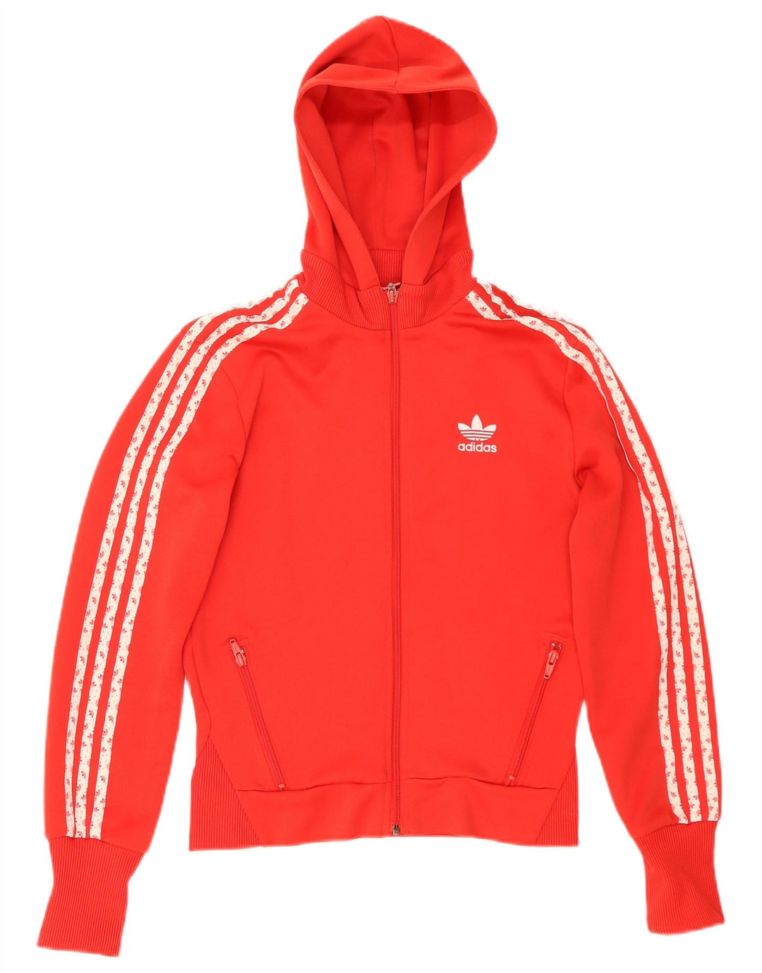 Damski sweter Adidas z grafiką i zamkiem błyskawicznym EU 38, mały, czerwony poliester