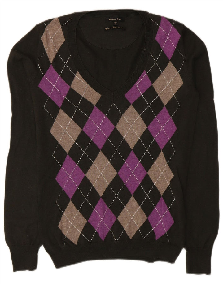 Sweter damski Massimo Dutti z dekoltem w kształcie litery V, UK 12, średni zielony