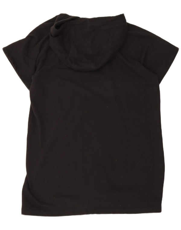 Damski sweter z kapturem i grafiką Dkny z krótkim rękawem UK 18 XL, czarna bawełna