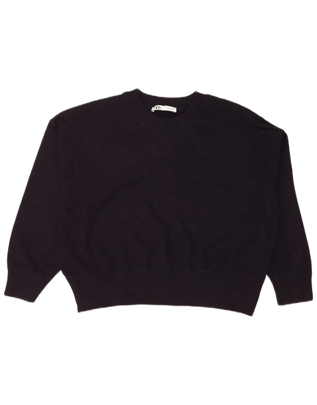 Damski sweter typu Crop Oversize Zara UK 16, duży, granatowy, wiskoza