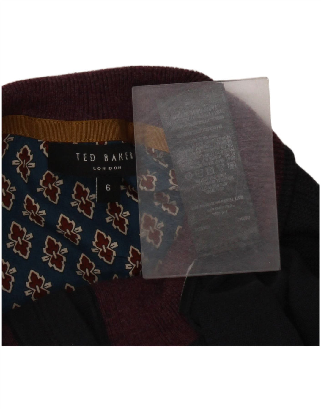 Męski sweter zapinany na guziki Ted Baker, rozmiar 6 2XL, granatowo-wełniany