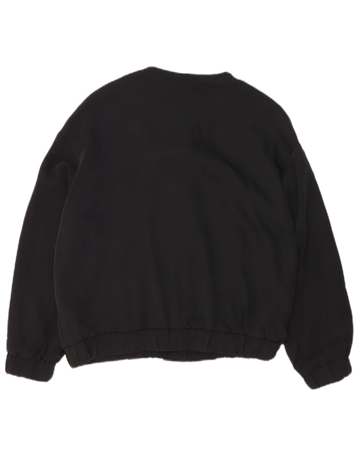 Damska kurtka bomberka oversize Zara UK 10, mała, czarna, z poliestru