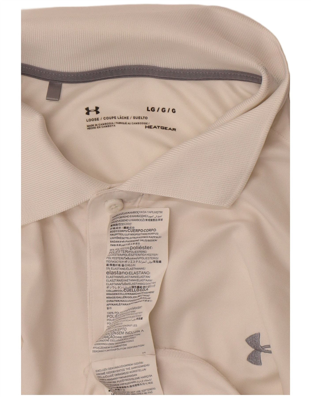 Męska koszulka polo Under Armour Heat Gear, duża, biała, z poliestru