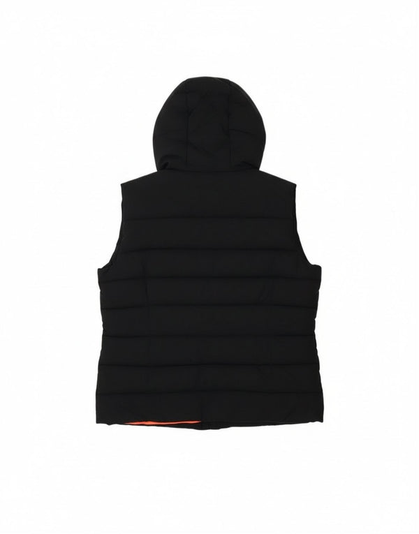 Damska wyściełana kamizelka z kapturem Hollister UK 10, mała, czarna, poliester