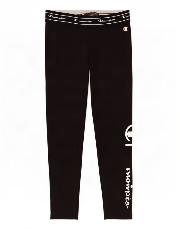 Damskie legginsy Champion Graphic UK 14, średnie, czarne, bawełniane