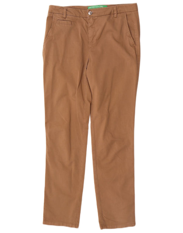Spodnie damskie Benetton Slim Chino UK 10 Small W30 L29 Beżowa bawełna