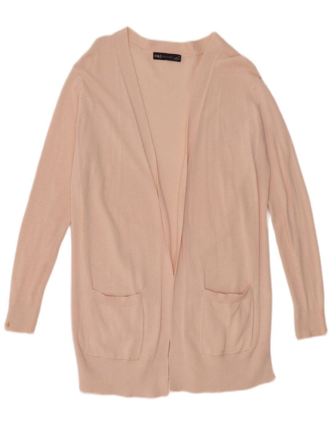 Marks & Spencer Womens Longline Oversized Cardigan Sweater UK 10 Small Pink