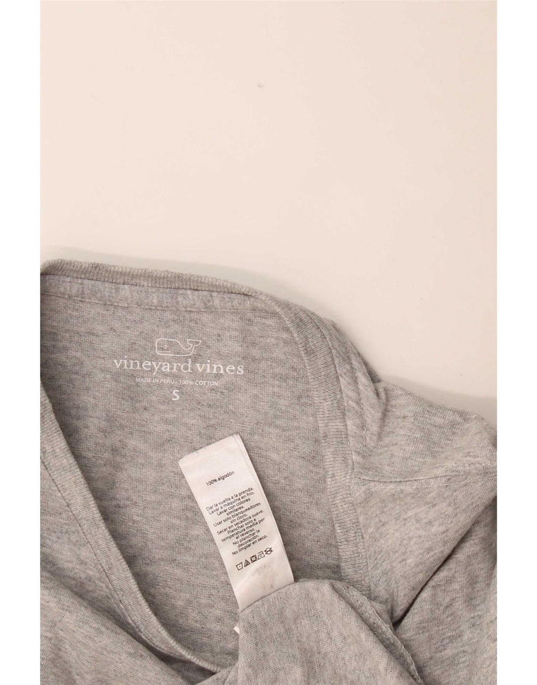 Damski top graficzny Vineyard Vines z długim rękawem, UK 10, mały, szary nakrapiany
