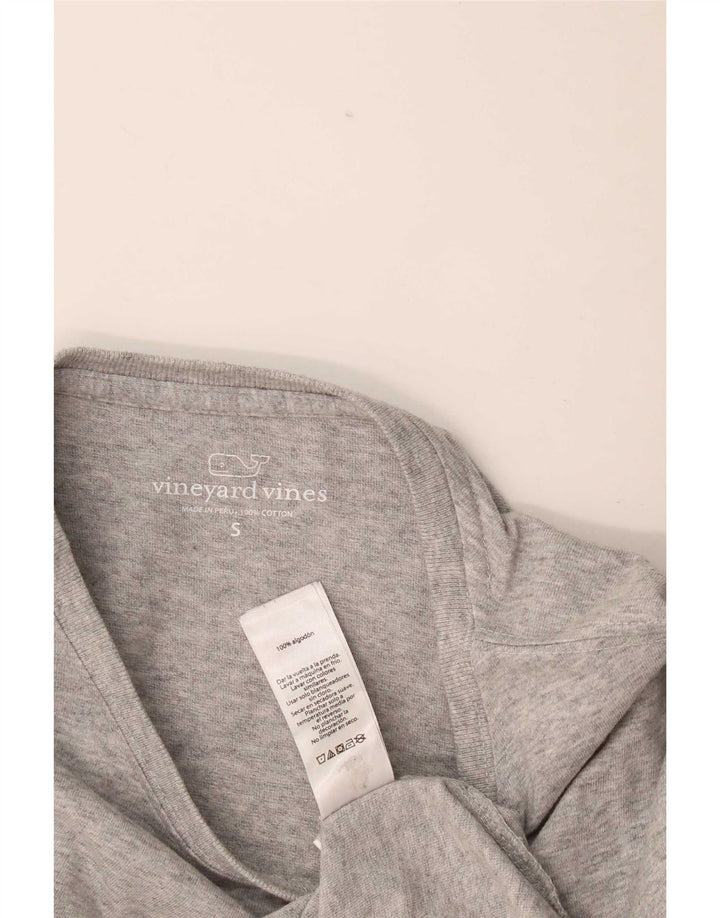 Damski top graficzny Vineyard Vines z długim rękawem, UK 10, mały, szary nakrapiany