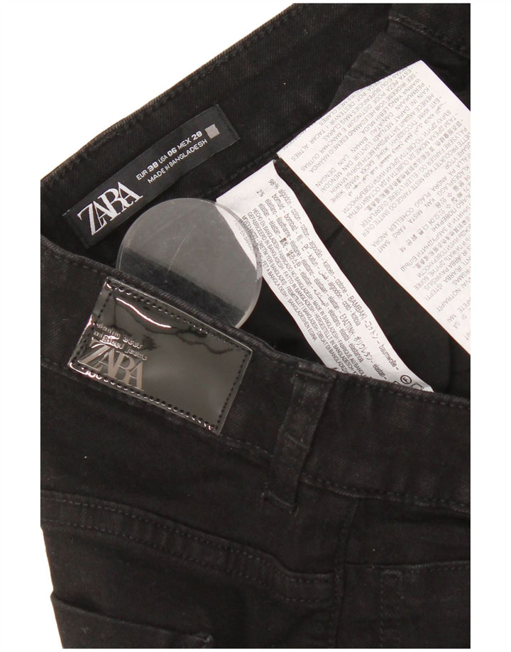 Damskie jeansy rozkloszowane Zara EU 38 Small W28 L31 Czarna bawełna