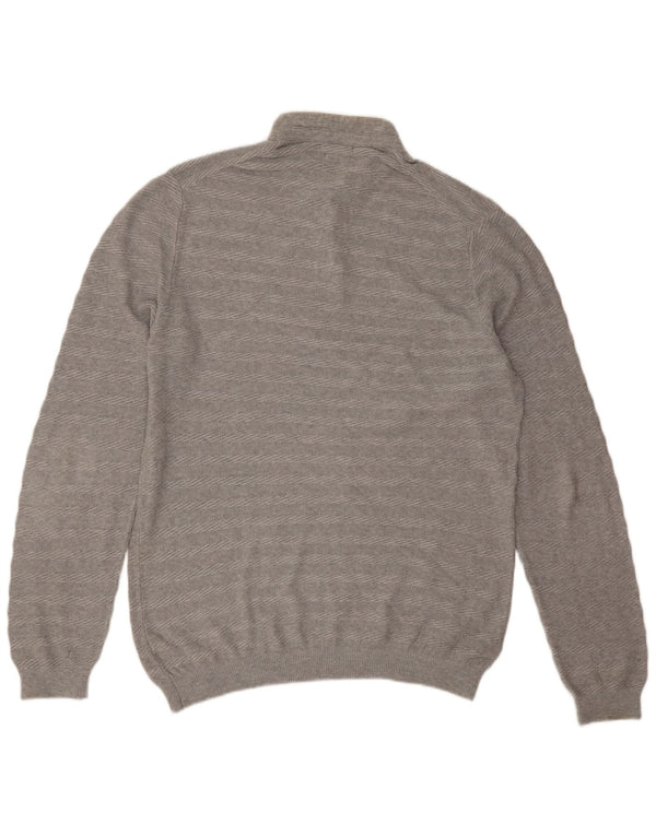 Męski sweter zapinany na guziki Massimo Dutti XL, bawełniany w szare paski