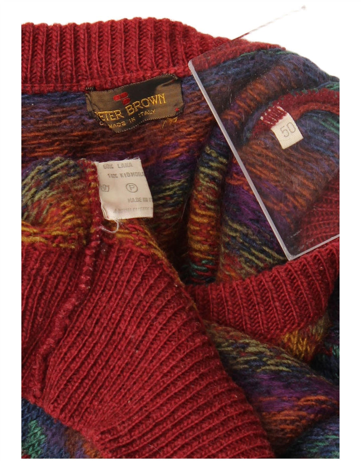 Męski sweter z okrągłym dekoltem PETER BROWN IT 50, średni, wielokolorowy