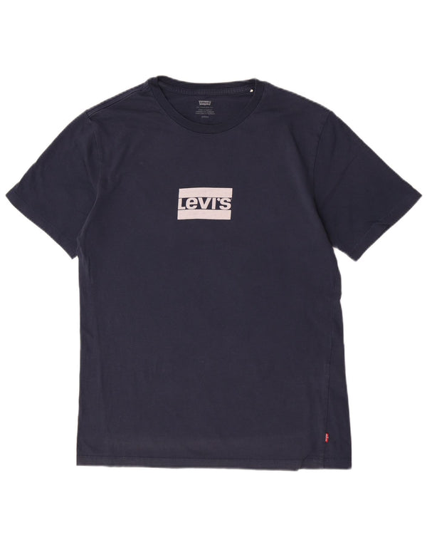 Męski T-shirt z grafiką Levi's, mały, granatowy, bawełniany