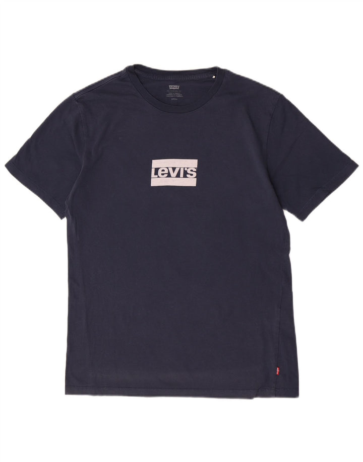 Męski T-shirt z grafiką Levi's, mały, granatowy, bawełniany