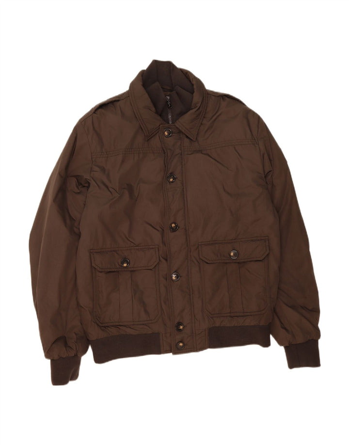 REFRIGUE Mens Military Padded Bomber Jacket UK 44 2XL Brown Polyester
