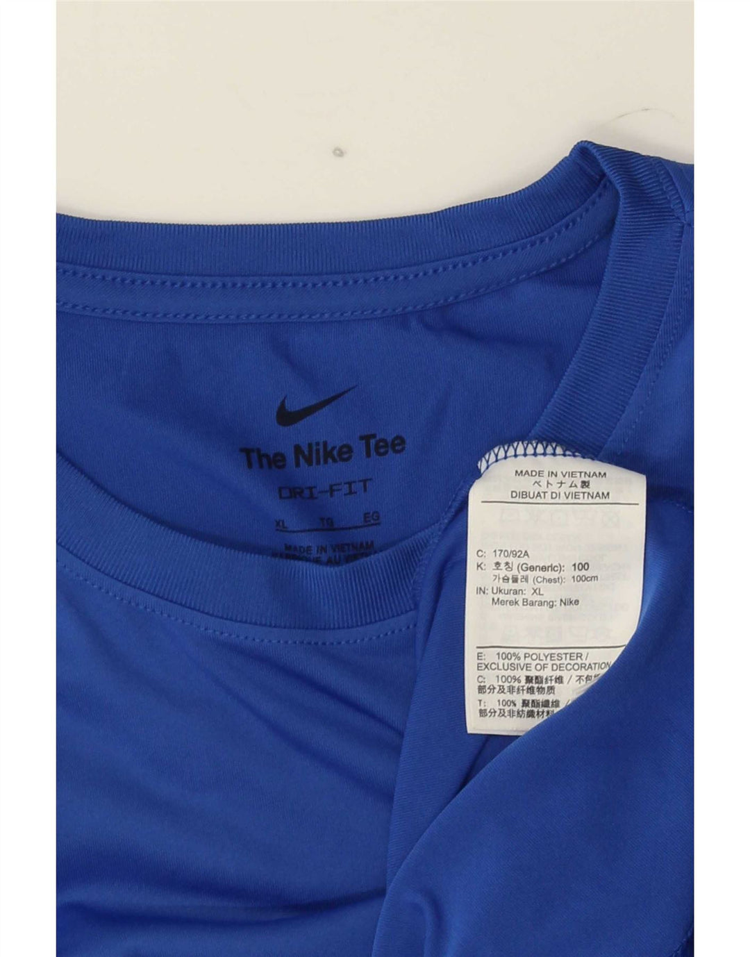 Męski T-shirt Nike Dri Fit Top XL Niebieski Poliester