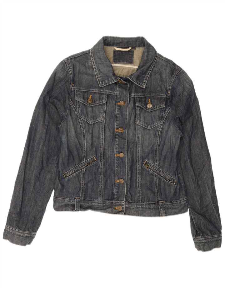 Damska kurtka dżinsowa Kiabi Crop UK 14, duża, niebieska, bawełniana