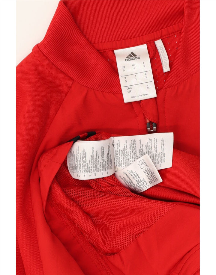 Adidas Męska kurtka dresowa Climacool, mała, czerwona, poliestrowa