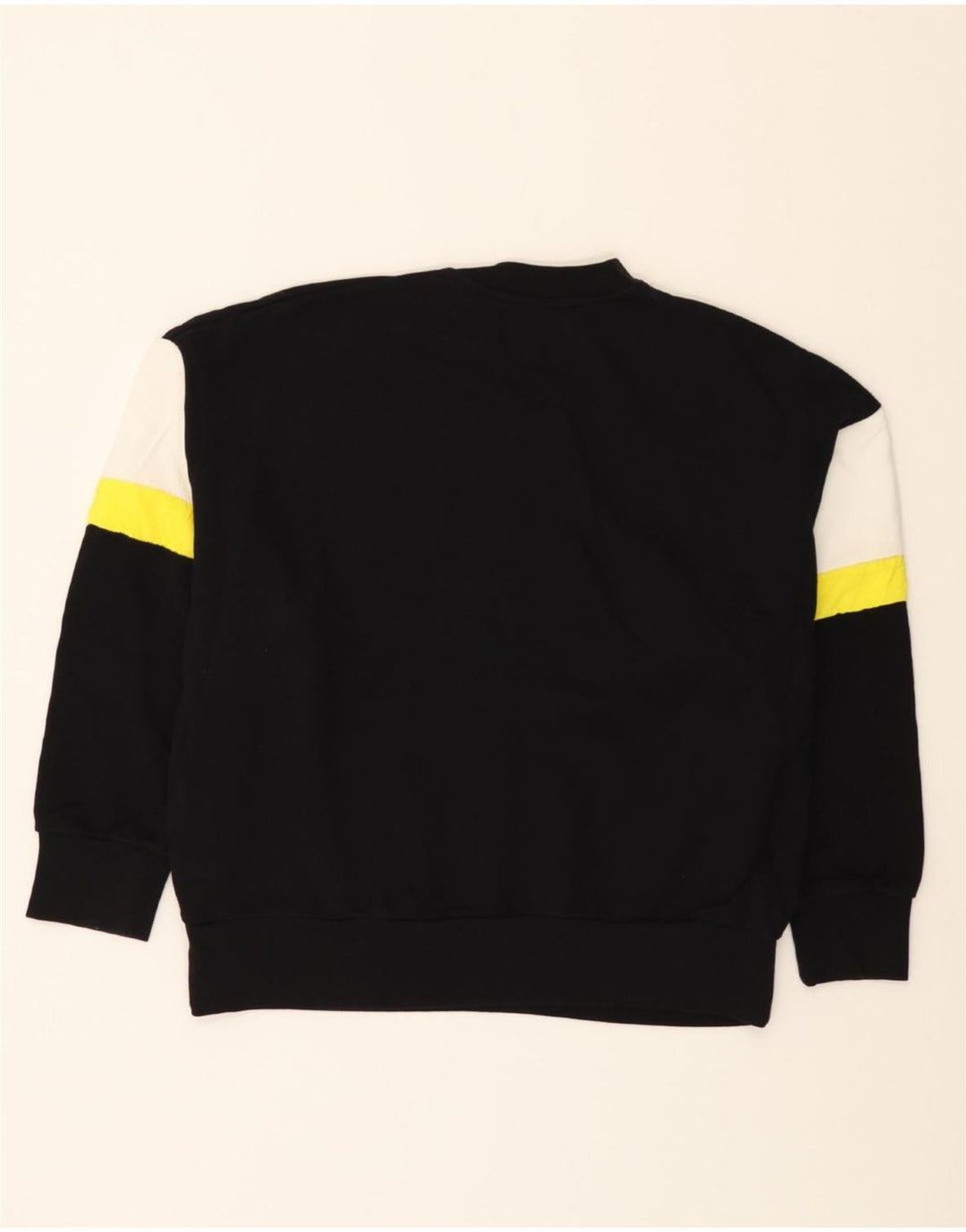 ZARA Mens Sweatshirt Jumper Medium Black Colourblock Cotton Vintage Zara and Second-Hand Zara from Messina Hembry 