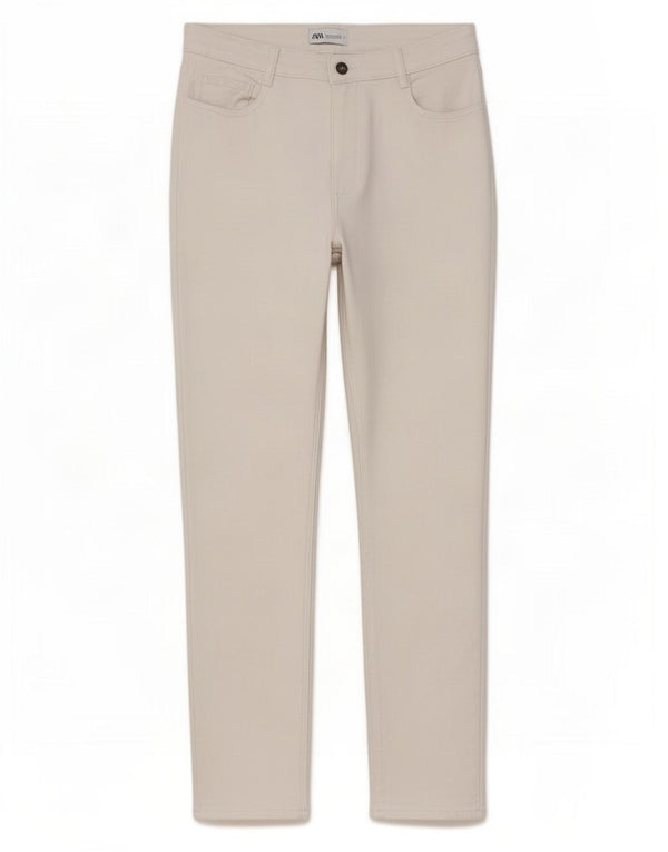 Spodnie damskie Zara Skinny Casual EU 44 XL W30 L28 Biała bawełna