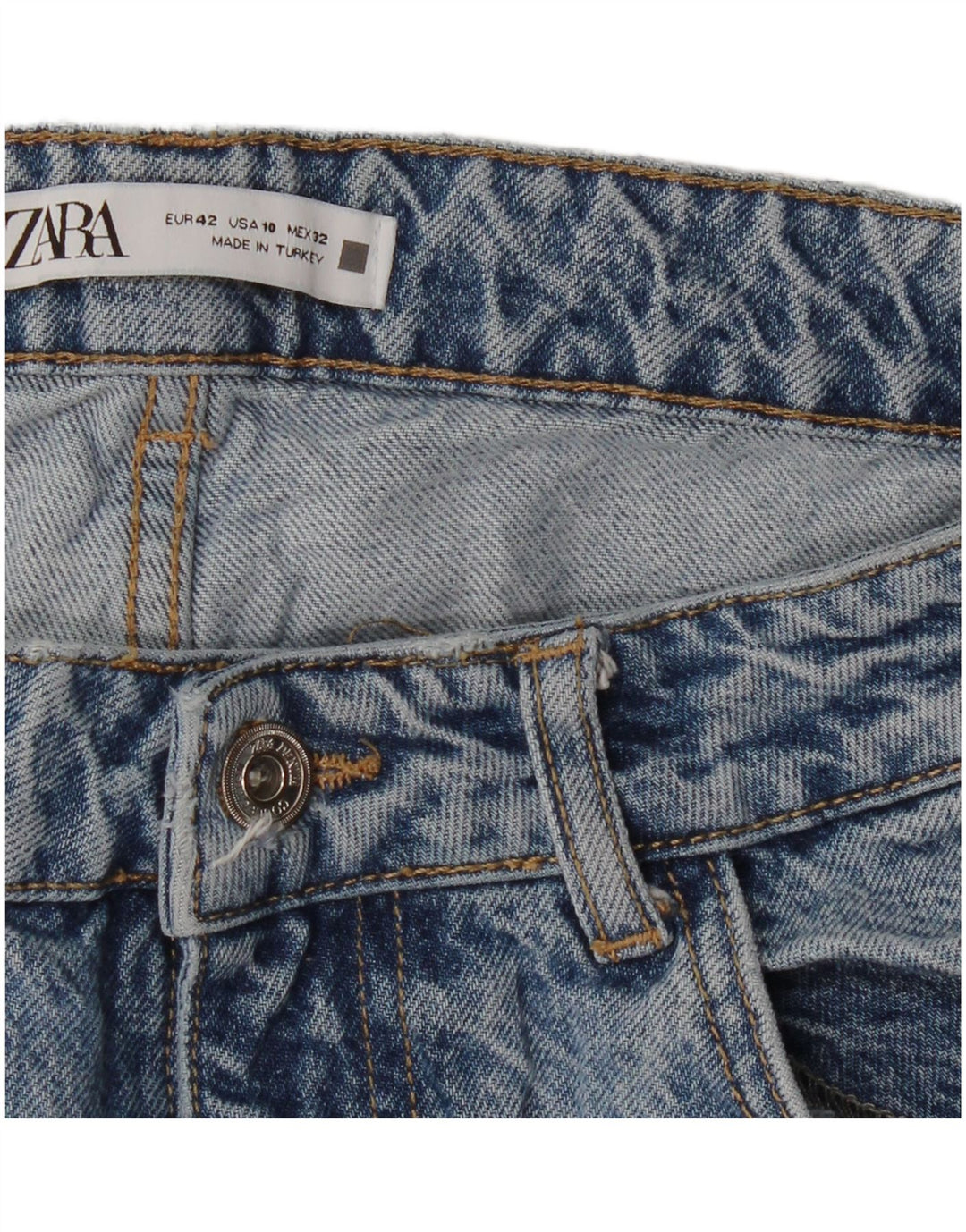 Damskie luźne jeansy Zara z wysokim stanem, EU 42, duże, W32 L31, niebieskie