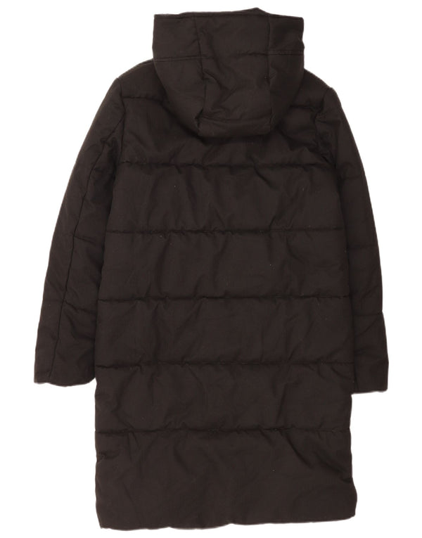 Crew Clothing Damski ocieplany płaszcz z kapturem UK 8, mały, czarny poliester