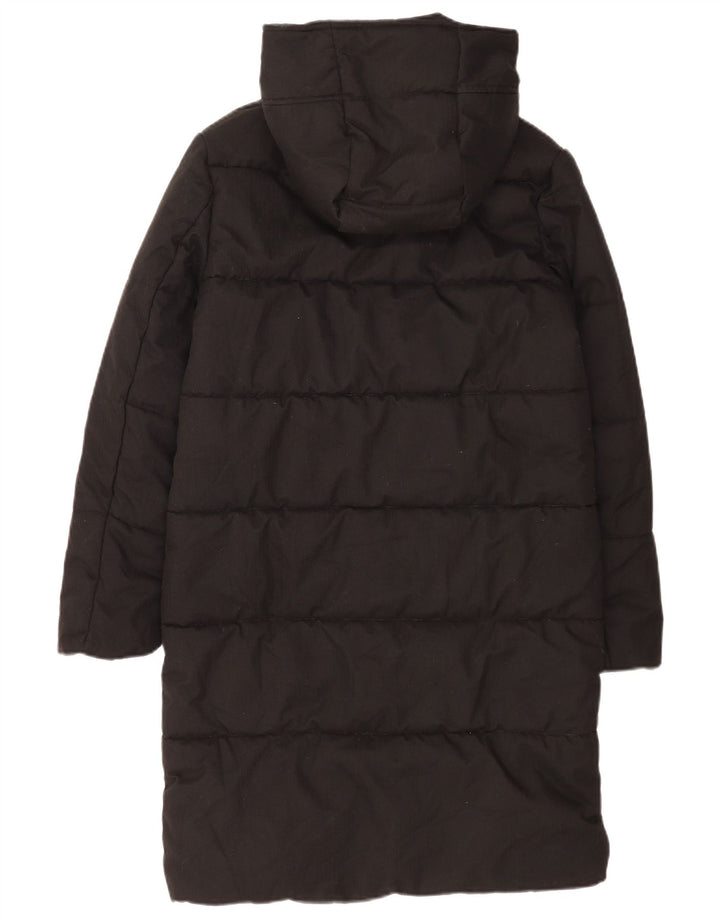 Crew Clothing Damski ocieplany płaszcz z kapturem UK 8, mały, czarny poliester