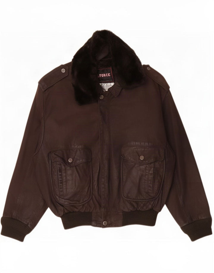 Męska kurtka lotnicza Sił Powietrznych Stanów Zjednoczonych, UK 42 XL, brązowa