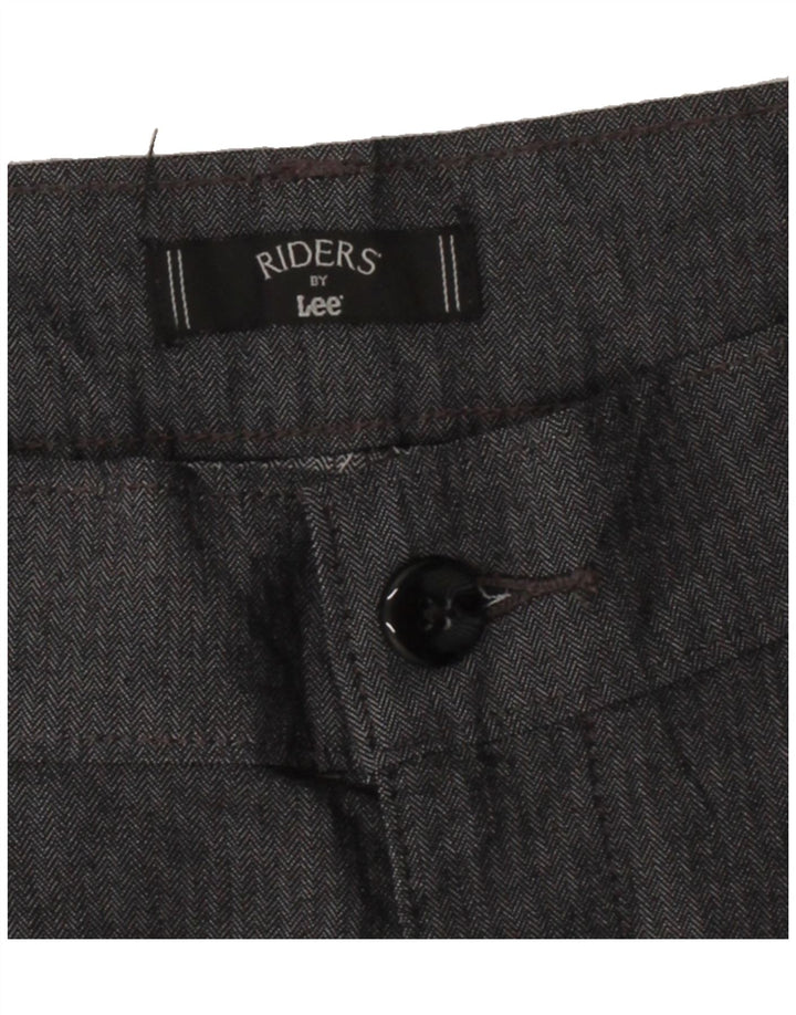 LEE Womens Riders Straight Casual Trousers W38 L34 Grey Herringbone Vintage Lee and Second-Hand Lee from Messina Hembry 
