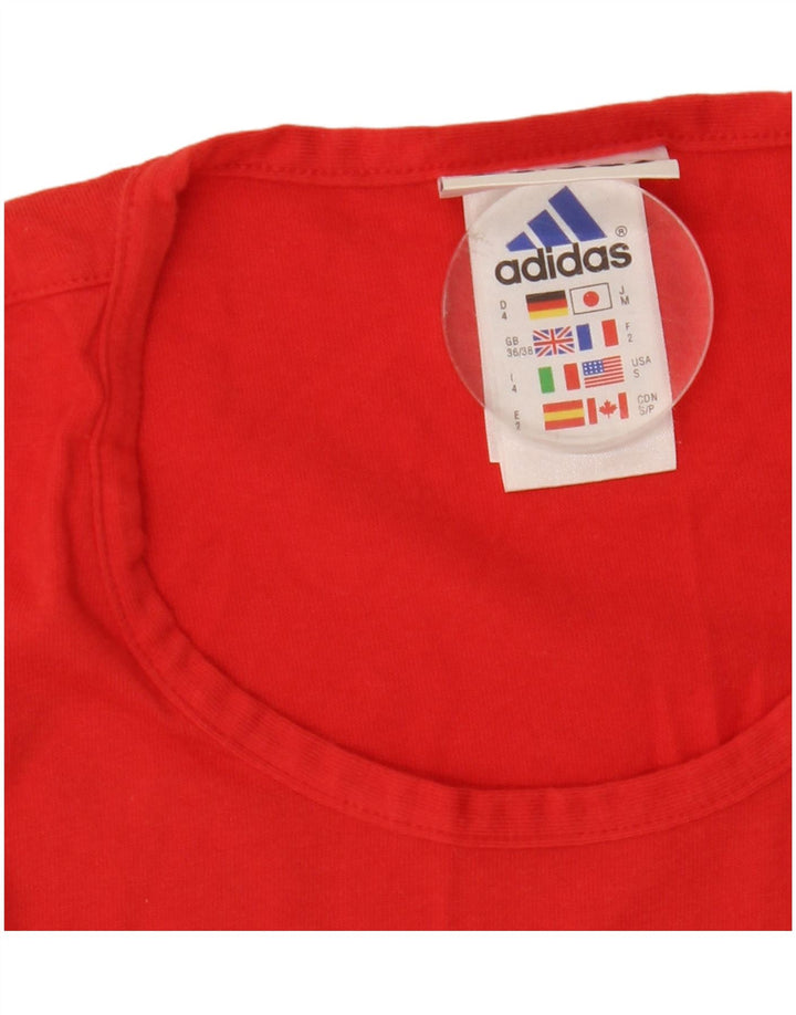 Adidas Męska Kamizelka Top UK 36/38 Mała Czerwona Bawełna