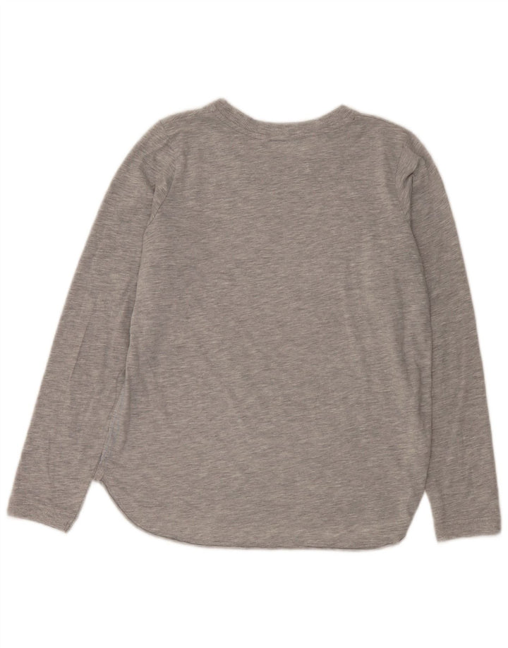 Top damski w stylu vintage z długim rękawem UK 12, średnioszary, nakrapiany