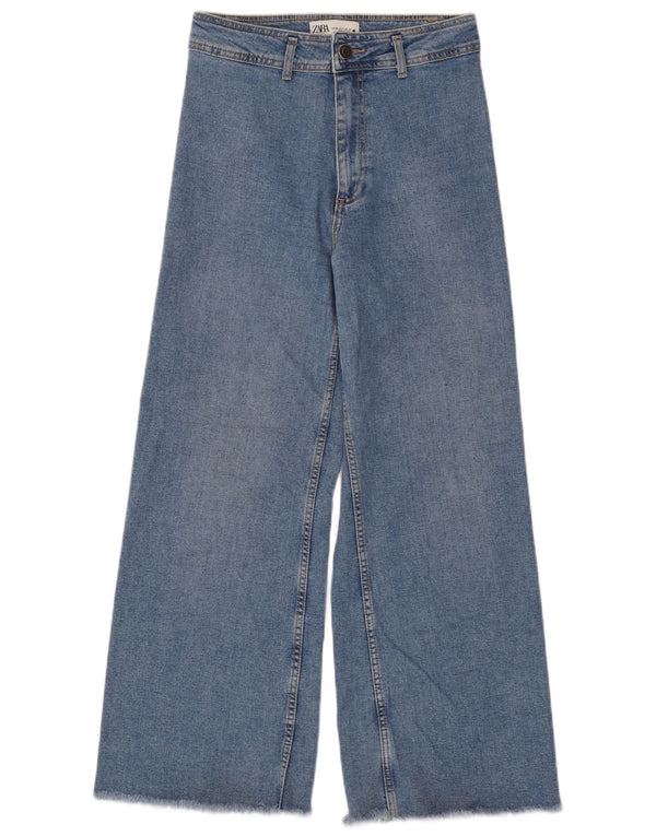 Damskie jeansy z szeroką nogawką Zara EU 38 Small W28 L29 Niebieskie