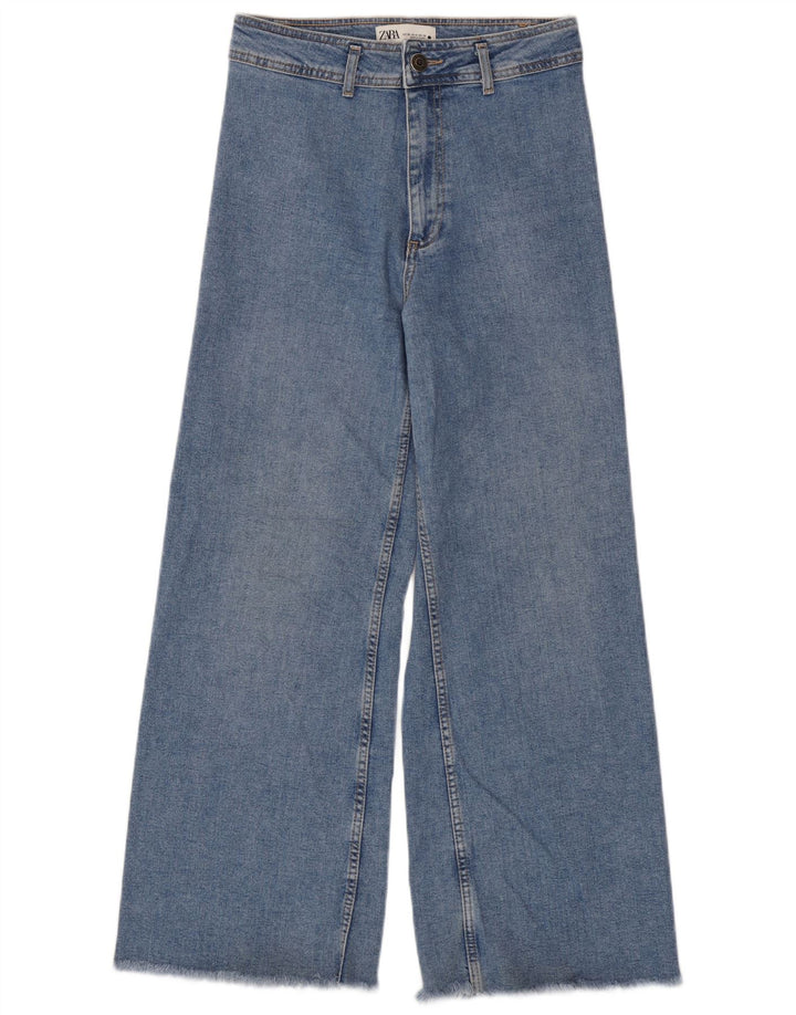 Damskie jeansy z szeroką nogawką Zara EU 38 Small W28 L29 Niebieskie