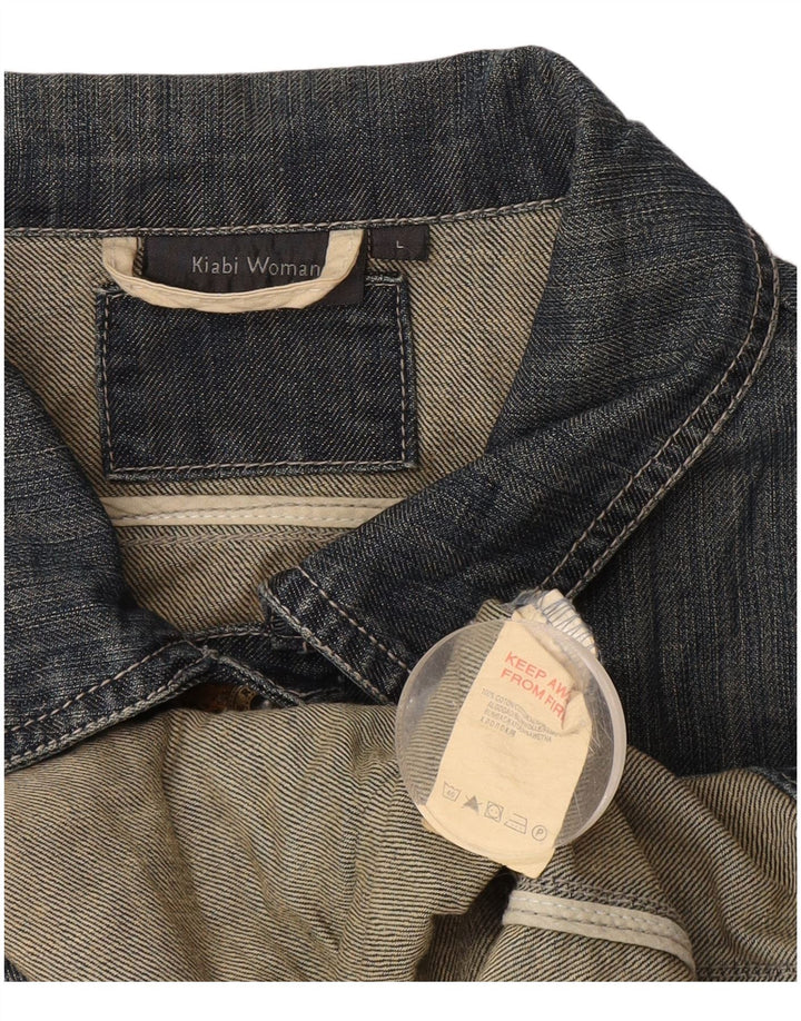 Damska kurtka dżinsowa Kiabi Crop UK 14, duża, niebieska, bawełniana