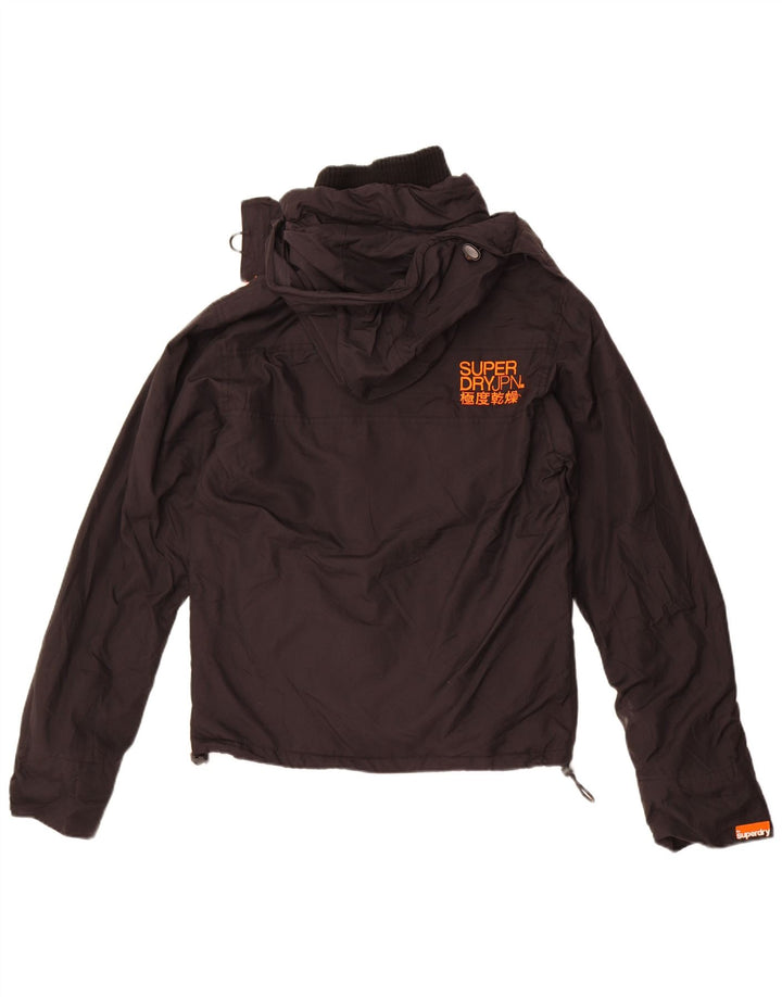 Męska kurtka wiatrówka z kapturem Superdry UK 36, mały, czarny nylon