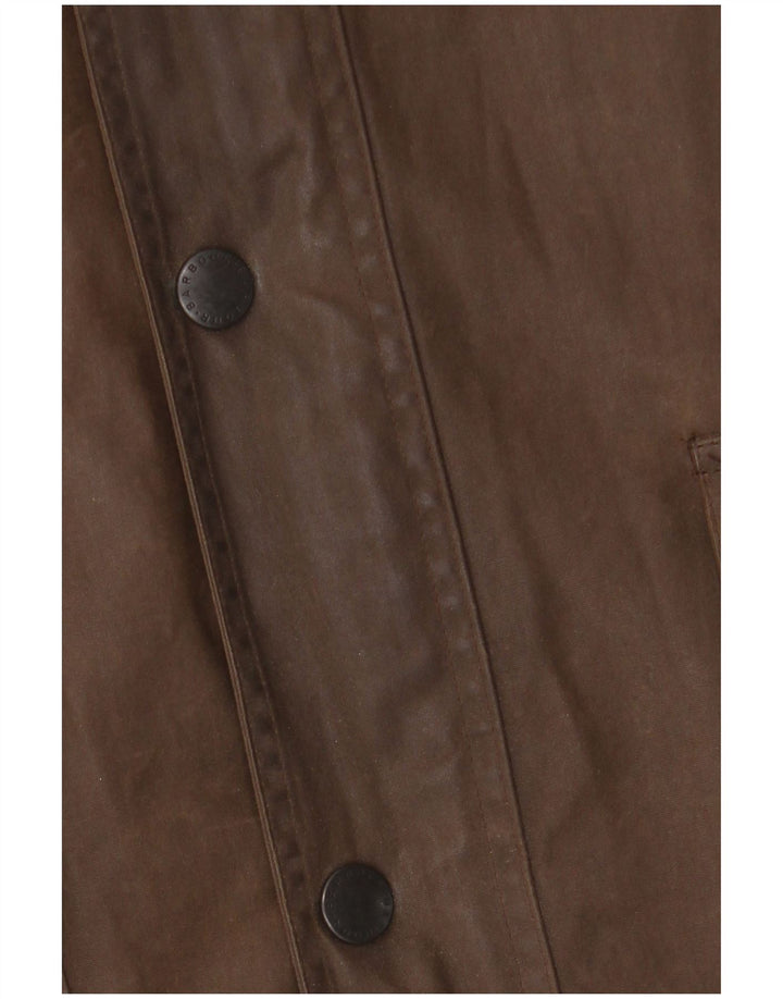 Męska kurtka BARBOUR o luźnym kroju z woskowanej bawełny UK 42 XL, brązowy poliuretan